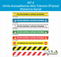 Calcos Distanciamiento Social Kit 4 covid-19